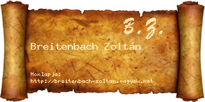 Breitenbach Zoltán névjegykártya